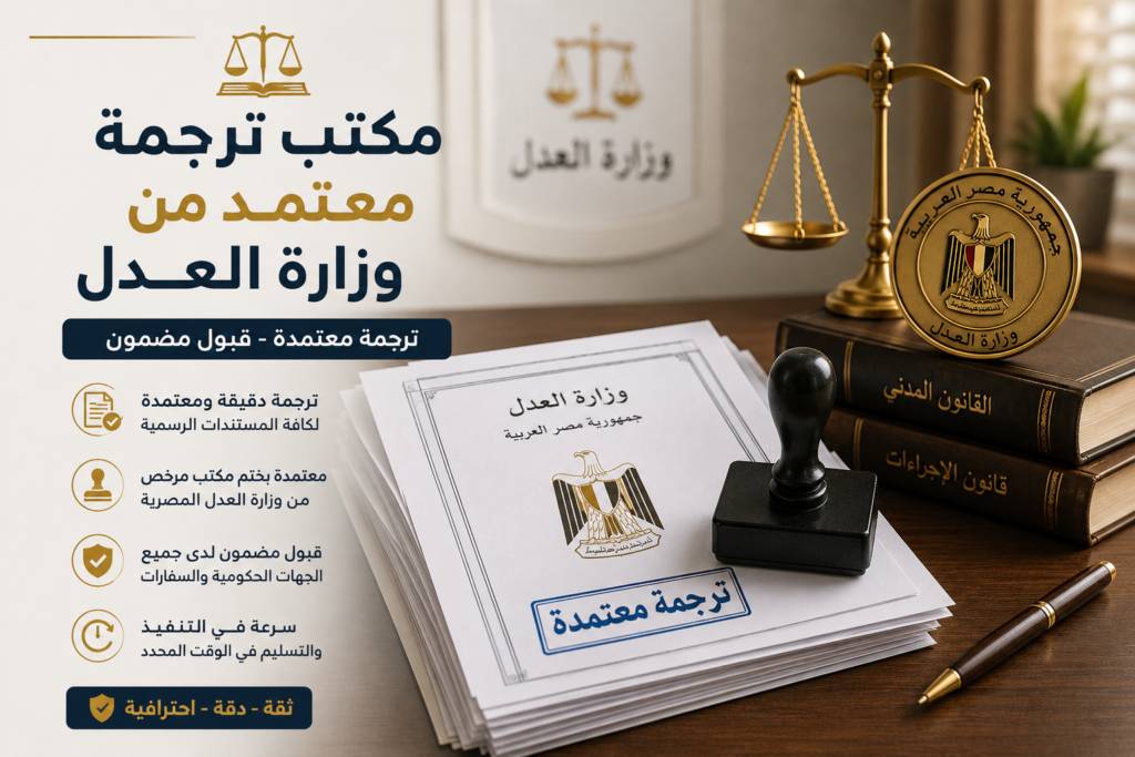 مكتب ترجمة معتمد من وزارة العدل